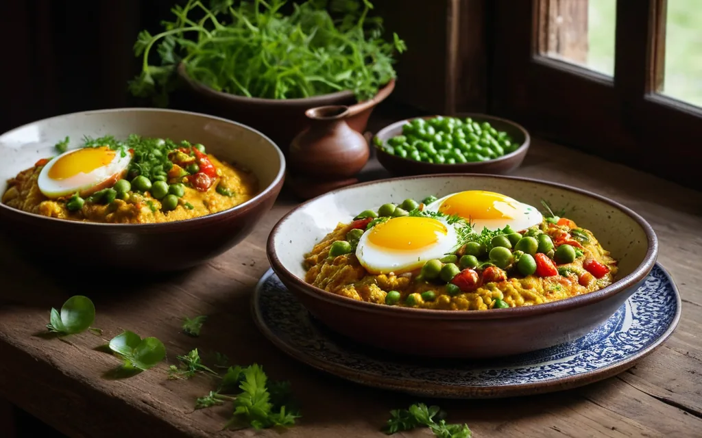 Curry d’œufs aux petits pois façon indienne