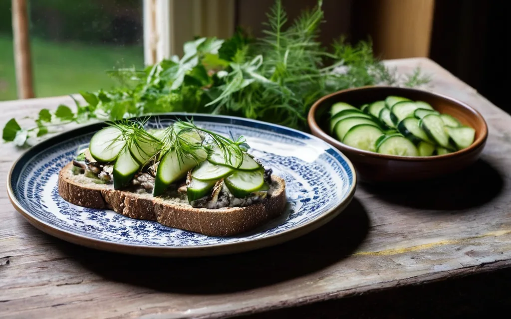Tartine de maquereau et concombre