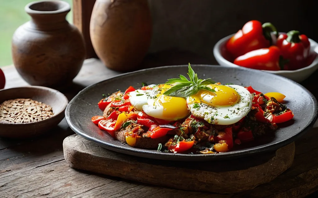 Piperade œufs, poivron et oignon