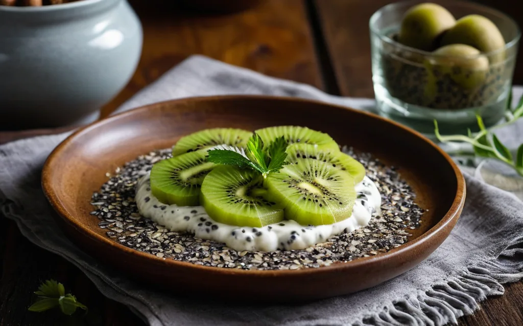 Fromage blanc, kiwi et graines de chia