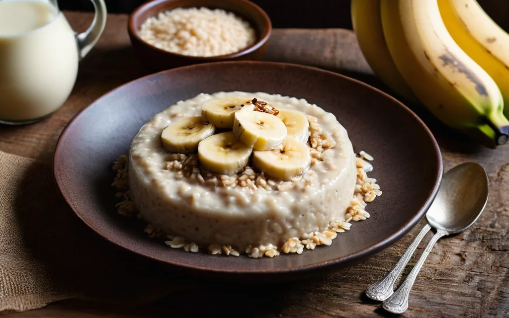 Riz au lait complet, banane et miel