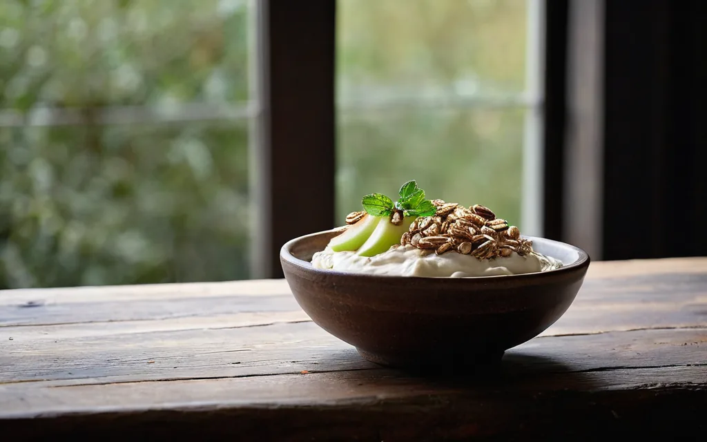 Bol de skyr, pomme et avoine