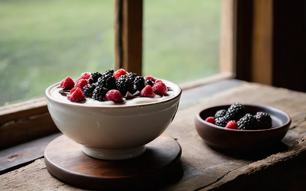Skyr, fruits rouges et chocolat noir