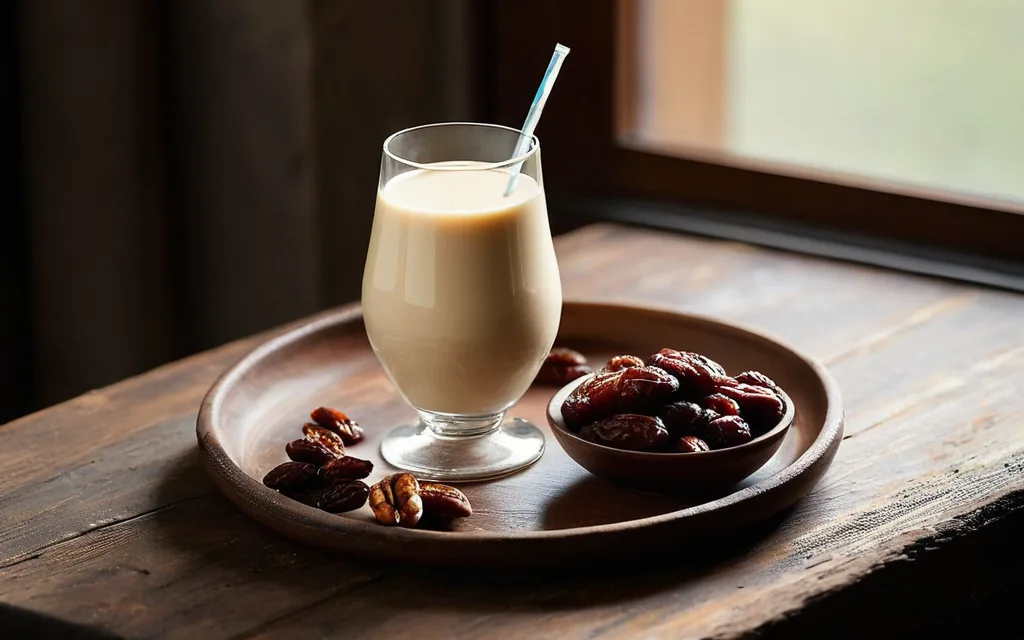 Shaker whey et dattes au lait