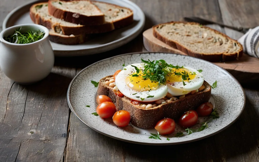 Toast aux haricots blancs et tomate