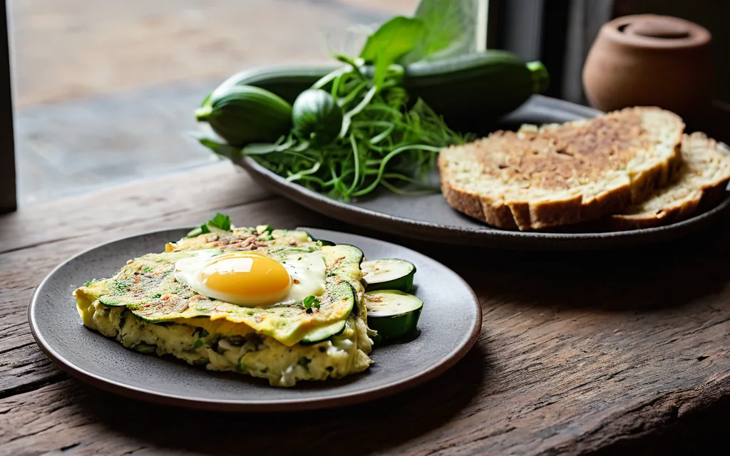 Omelette courgette et fromage